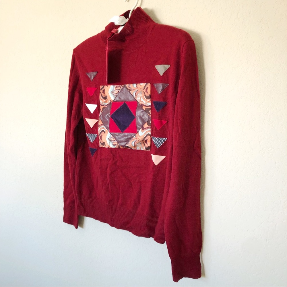 NWT Vivienne Tam Patchwork Cashmere Turtleneck S - Picture 2 of 5